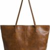 Hobo Handbags | Tekzitfuir Tekzitfuir Large Vintage Tote Bag For Women Brown Leather Shoulder Bag Casual Handbags Satchel Purse For Work Travel