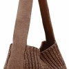 Hobo Handbags | evoon Womens Knited Tote Bag Shoulder Hobo Crocheted Bag Aesthetic Cute Knit Accessory Handbag For Ladies Black White Brown