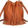 Hobo Handbags | fannos Bucket Bags For Women, Leather Bucket Bag Purses, Crossbody Handbag Fringe Purse, Tassel Hobo Shoulder Bag