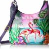 Hobo Handbags | Anna by Anuschka Anna By Anuschka, Handpainted Leather Medium Shopper Bag-Tropical Flamingo