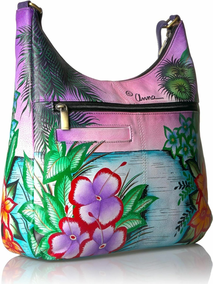 Hobo Handbags | Anna by Anuschka Anna By Anuschka, Handpainted Leather Medium Shopper Bag-Tropical Flamingo