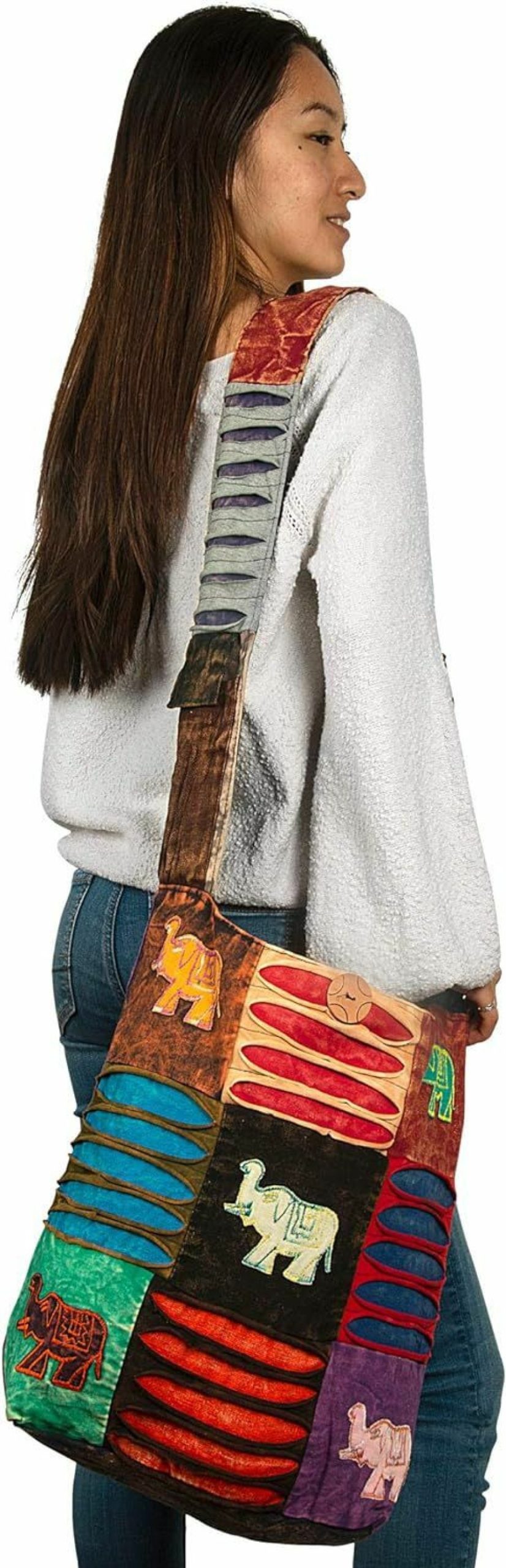 Hobo Handbags | Tribe Azure Fair Trade Patchwork Peacock Handmade Pink Cotton Hobo Crossbody Shoulder Bag Hipster Boho Women Sling