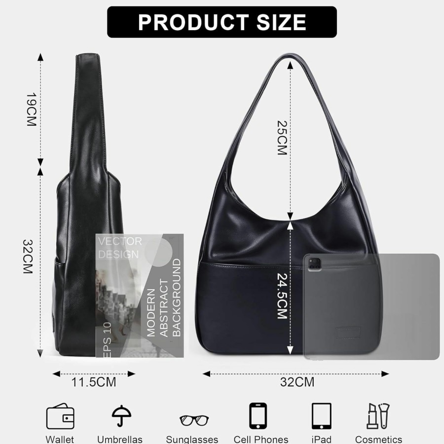 Hobo Handbags | Closlaza Tote Bag For Women - Vegan Leather Hobo Bags Women'S Trendy Shoulder Bag Large-Capacity Soft College Tote Bags