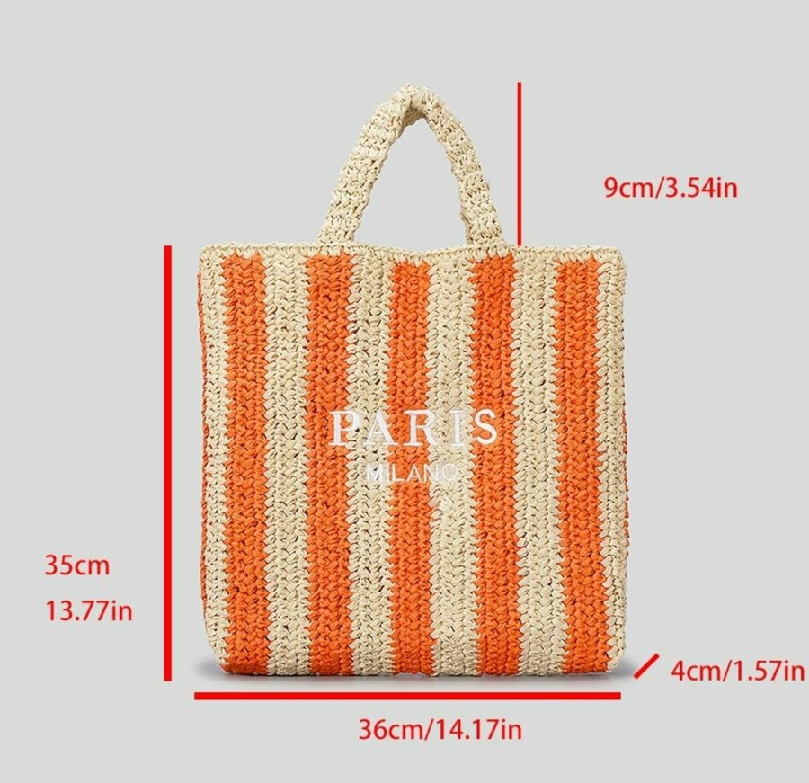 Hobo Handbags | Caistre Straw Tote Bag For Women Summer Bright Color Hobo Beach Bag Woven Crochet Straw Shoulder Bag For Travel Vacation