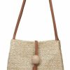 Hobo Handbags | QZUnique Qzunique Straw Handbags Women'S Summer Beach Straw Bucket Tote Bag Straw Woven Handbag Tassel Shoulder Bag Purse