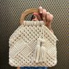 Hobo Handbags | LOVE N BEYOND Love N Beyond Handmade Macrame Women Fashion Bag Boho Cotton Handbag With Wooden Handle