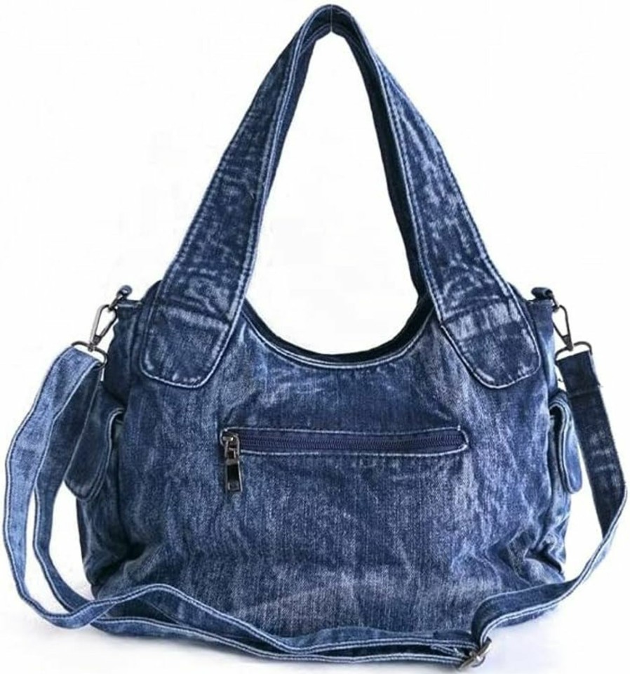 Hobo Handbags | Alice Fan Denim Hobo Bag Women Handbags Jeans Purse Shoulder Bags Vintage Weave Rivet Casual Tote Bag Crossbody Bag