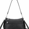 Hobo Handbags | Over Earth Over Earth Genuine Leather Hobo Bags For Women Small Soft Ladies Shoulder Purses And Handbags Casual Practical Chic Shoulder Bags(O210E Black)