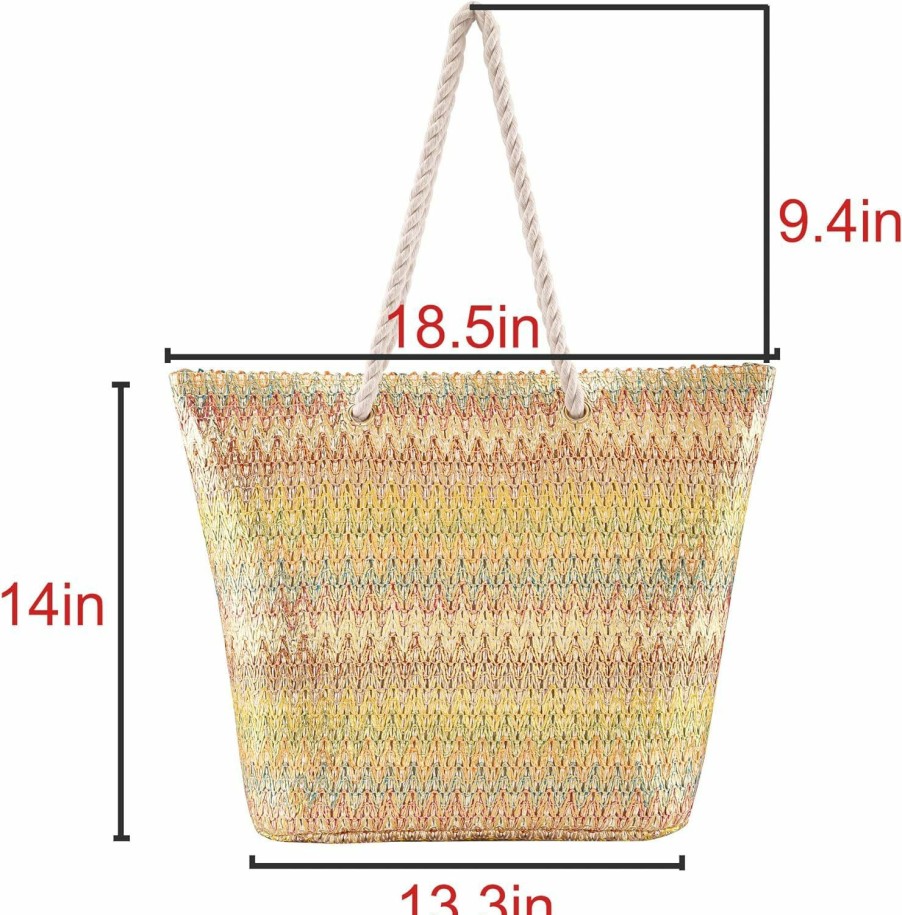 Hobo Handbags | Ayliss Ayliss Women Tote Shoulder Handbag Purse Large Woven Summer Beach Top Handle Shoulder Satchel Hobo Fashion Bag Colourful