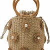 Hobo Handbags | Bagkeak Summer Straw Bag For Women Flower Bucket Tote Bag Straw Handbag Hand Woven Rattan Purse Drawstring Straw Purse 2024