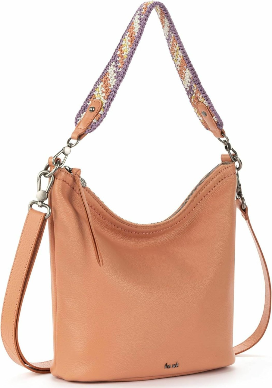 Hobo Handbags | The Sak The Sak Jasmine Small Hobo In Leather, Detachable Leather Shoulder Strap, Nectar