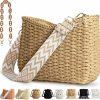 Hobo Handbags | KPX Straw Handbags Purses Crossbody Pocketbook Bag Casual Woven Beach Bags Summer Hobo Hippie Chic Tote Bags With Chain