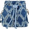 Hobo Handbags | QZUnique Qzunique Women Denim Mini Bucket Bag Crossbody Purse Shoulder Handbag Drawstring Quilted Tassel Barrel Shape Satchel Tote Bag