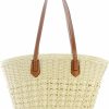 Hobo Handbags | Tellrain Women'S Straw Tote Bag Natural Woven Straw Beach Shoulder Bag Large Capacity Casual Handbags For Vocation