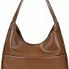 Hobo Handbags | PLURECIL Plurecil Faux Leather Bucket Bags For Women Large Pu Leather Hobo Bag With Small Purse Fashionable Stylish Shoulder Bag Women Trendy College Soft Tote Bag-Brown