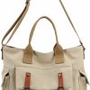 Hobo Handbags | Barsine Barsine Messenger Bag Canvas Tote Bag Casual Shoulder Bag Hobo Crossbody Bags With Multiple Pockets