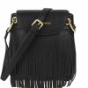 Hobo Handbags | Quniko Quniko Faux Leather Fringe Hobo Bag Tassel Studed Cross Body Bag Shoulder Bag Cowgirl Purse