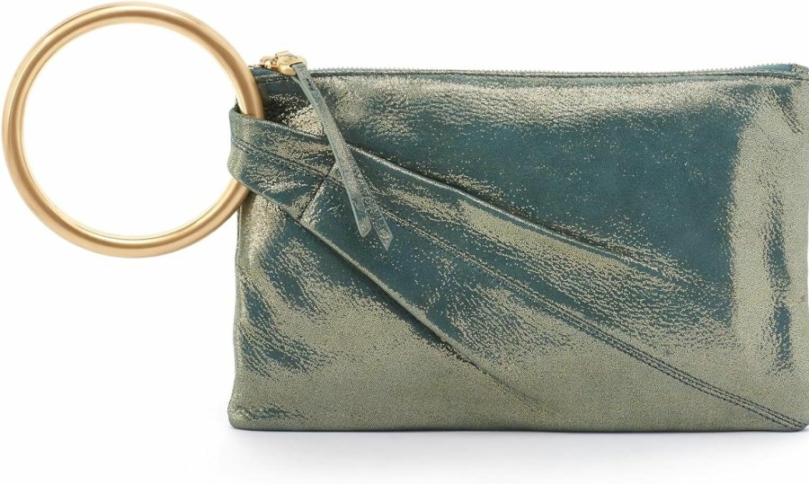 Hobo Handbags | HOBO Hobo Womens Sheila Hard Ring Clutch Evergreen Shimmer One Size