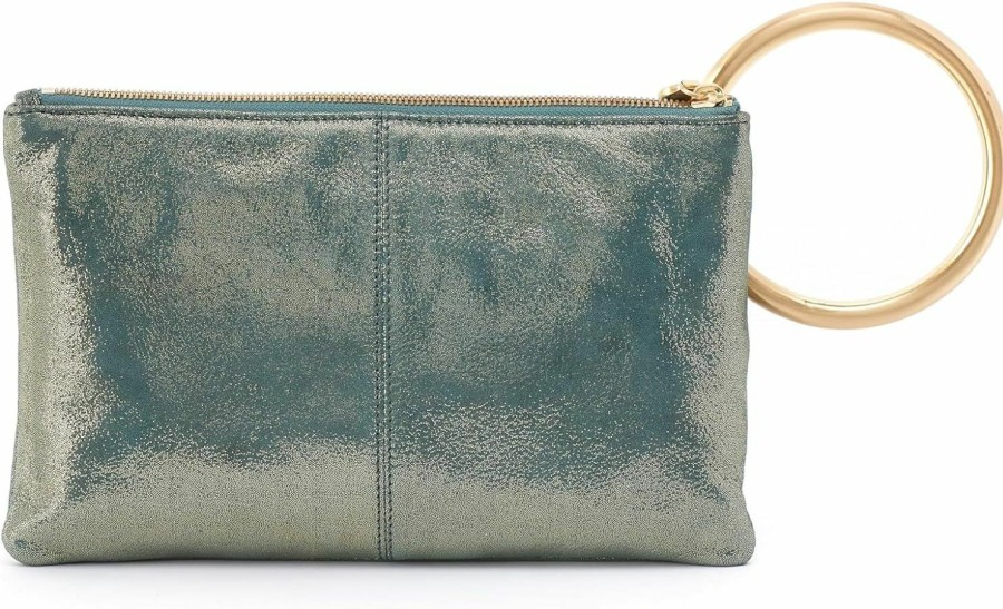 Hobo Handbags | HOBO Hobo Womens Sheila Hard Ring Clutch Evergreen Shimmer One Size