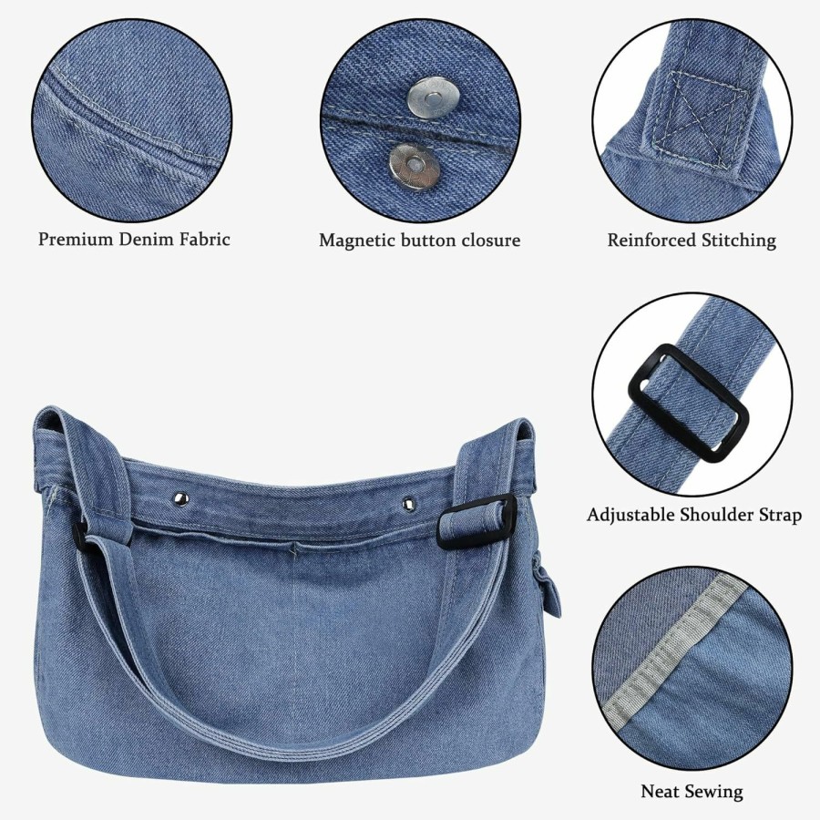 Hobo Handbags | Youjaree Denim Messenger Bag Large Hobo Crossbody Bag Casual Shoulder Handbag Jean Tote Bag For Women And Men