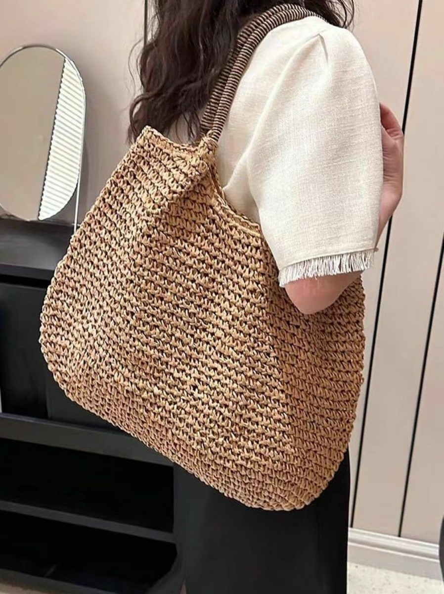 Hobo Handbags | Hzxsny Lightweight Straw Bag For Women, Straw Beach Bag Tote Bag, Large Woven Tote Straw Bags, Summer Beach Rattan Hobo Handbag 2024