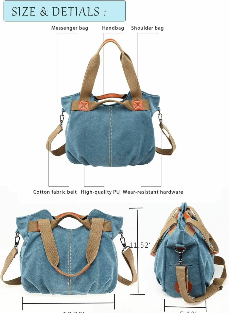 Hobo Handbags | Chikencall Women Ladies Bags Vintage Hobo Canvas Daily Purse Shoulder Tote Shopper Handbag