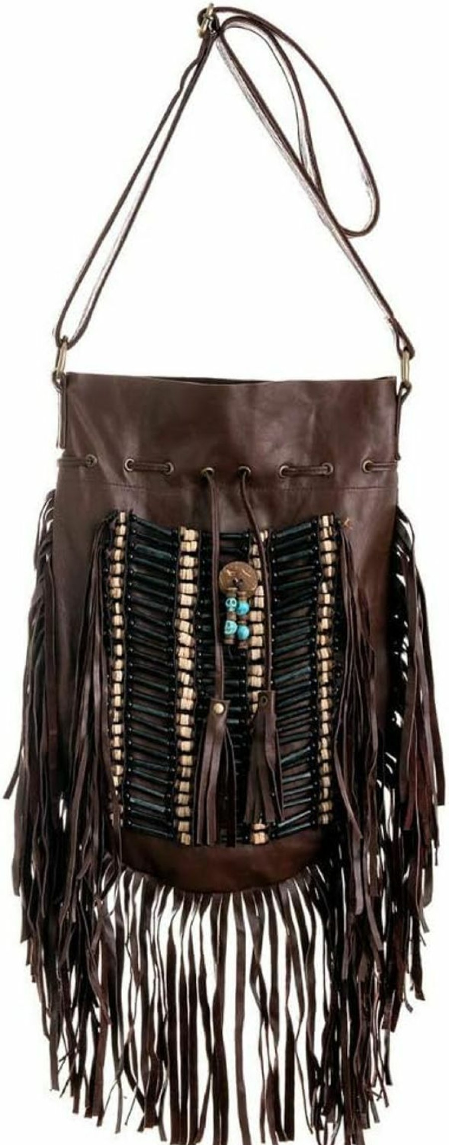 Hobo Handbags | BohoBags Official Boho Bag Round L | Real Leather | Fringe Purse | Bohemian Bags