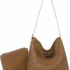 Hobo Handbags | CLUCI Cluci Woven Shoulder Bag For Women, Vegan Leather Tote Bag Top-Handle Purse, Hobo Bags Large Capacity Crossbody Handbag 2Ps