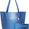 Hobo Handbags | ZOSIVEB Leather Crocodile-Embossed Pattern With Women Handbags Large Tote Shoulder Bag Top Handle Satchel Hobo