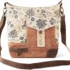 Hobo Handbags | 3 BROTHERS Upcycled Canvas Leather Hobo Shoulder Bag For Women