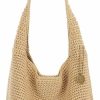 Hobo Handbags | The Sak The Sak 120 Large Hobo Bag - Hand Crochet Women'S Handbag For Everyday & Travel - Designer Purse With Shoulder Bag Strap, Magnetic Closure And Pockets - Bamboo Neutral Beads