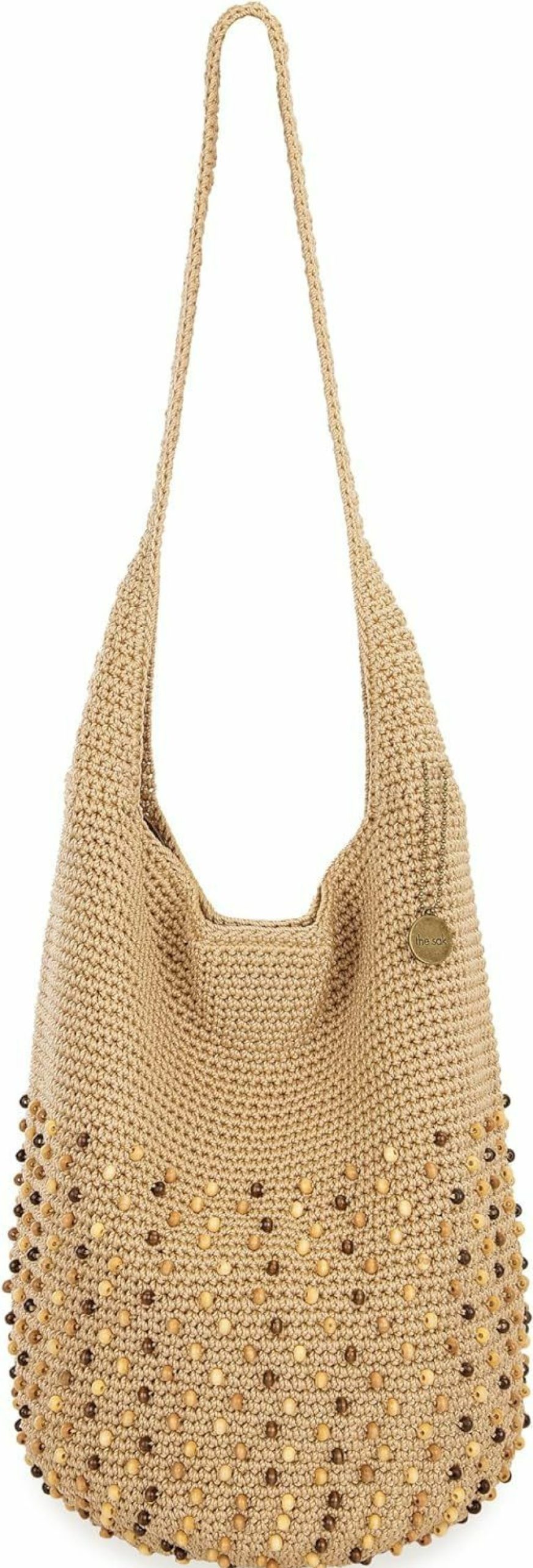 Hobo Handbags | The Sak The Sak 120 Large Hobo Bag - Hand Crochet Women'S Handbag For Everyday & Travel - Designer Purse With Shoulder Bag Strap, Magnetic Closure And Pockets - Bamboo Neutral Beads