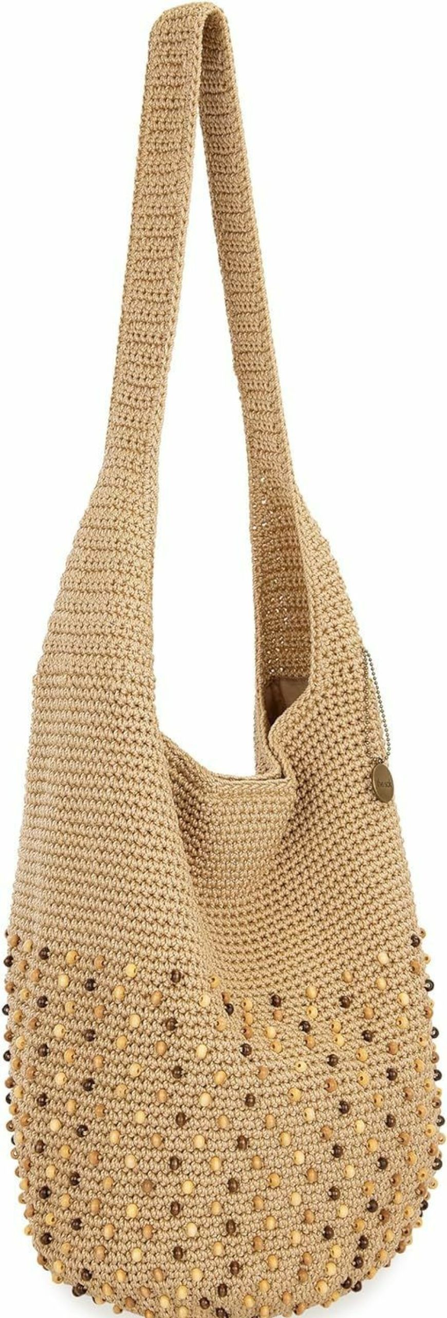 Hobo Handbags | The Sak The Sak 120 Large Hobo Bag - Hand Crochet Women'S Handbag For Everyday & Travel - Designer Purse With Shoulder Bag Strap, Magnetic Closure And Pockets - Bamboo Neutral Beads