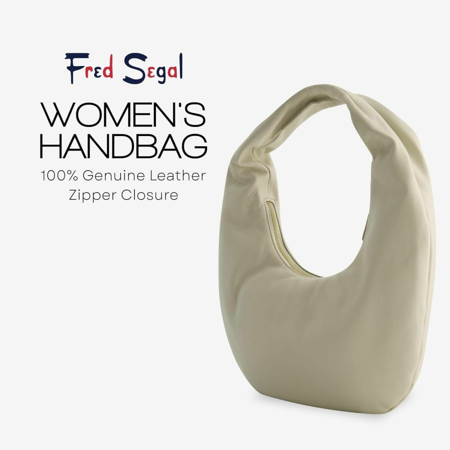 Hobo Handbags | Concept One Fred Segal Women'S Shoulder Bag, Leather Travel Side Purse Hobo Handbag, Off White