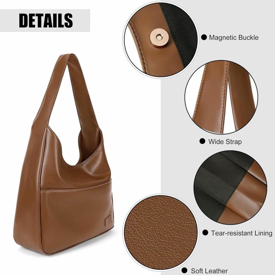 Hobo Handbags | COGLLJEA Tote Bag Women Chic Vegan Leather Hobe Bag Handbags Shoulder Bag For Work Collega Tote Bag