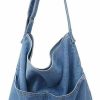 Hobo Handbags | ROUROU Rourou Denim Shoulder Bag For Women Hobo Tote Bag Casual Canvas Bag Retro Crossbody Bag Large Capacity Purse