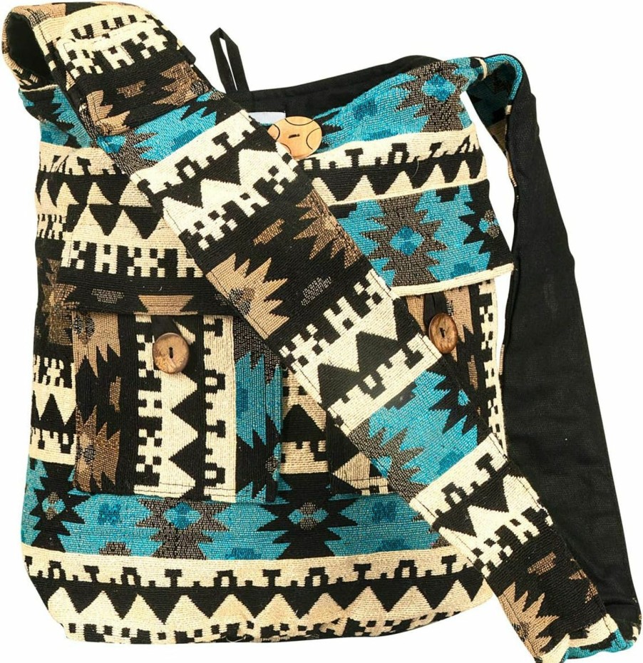 Hobo Handbags | Tribe Azure Fair Trade Tribe Azure Large Quilted Hobo Shoulder Bag Crossbody Sling Beach Travel