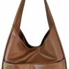 Hobo Handbags | KJMYYXGS Shoulder Bag Purse Faux Large Brown Black Leather Tote Bag For Women Everyday Bag Hobo Bag Big Capacity Purse Weekender Bag