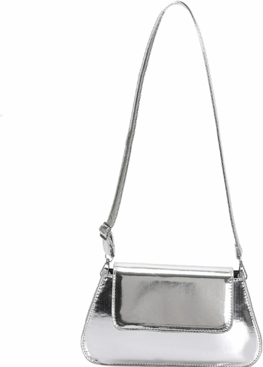 Hobo Handbags | BOLLEY JOSS Small Shoulder Underarm Bag Y2K Shiny Metallic Silver Purse Cute Party Bag Women Hobo Tote Handbag Clutch Evening Bags