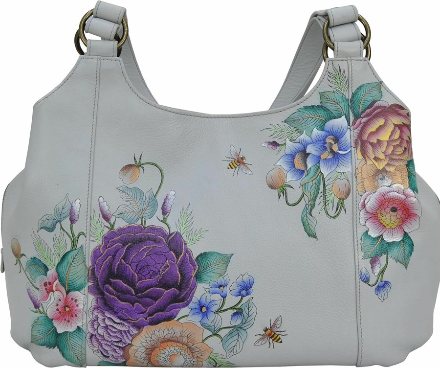 Hobo Handbags | Anuschka Anuschka Women'S Genuine Leather Large Triple Compartment Hobo - Hand Painted Exterior