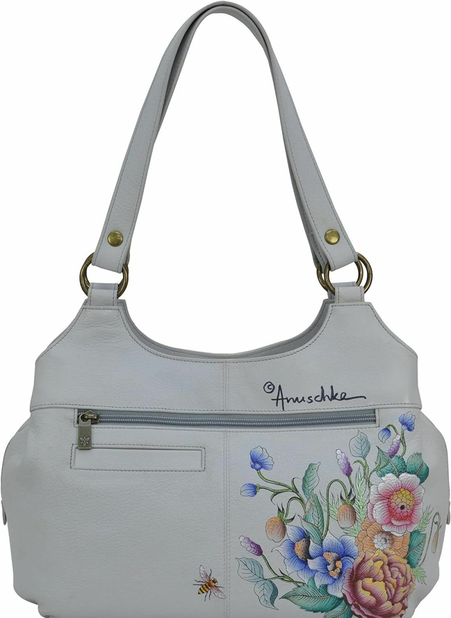 Hobo Handbags | Anuschka Anuschka Women'S Genuine Leather Large Triple Compartment Hobo - Hand Painted Exterior