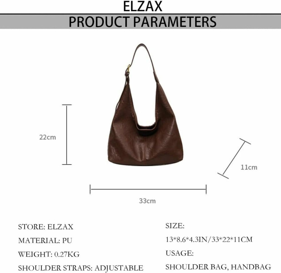 Hobo Handbags | OANEXX Vintage Hobo Bags For Women Vegan Leather Purses And Handbag Casual Soft Hobo Shoulder Bag For Work Shopping