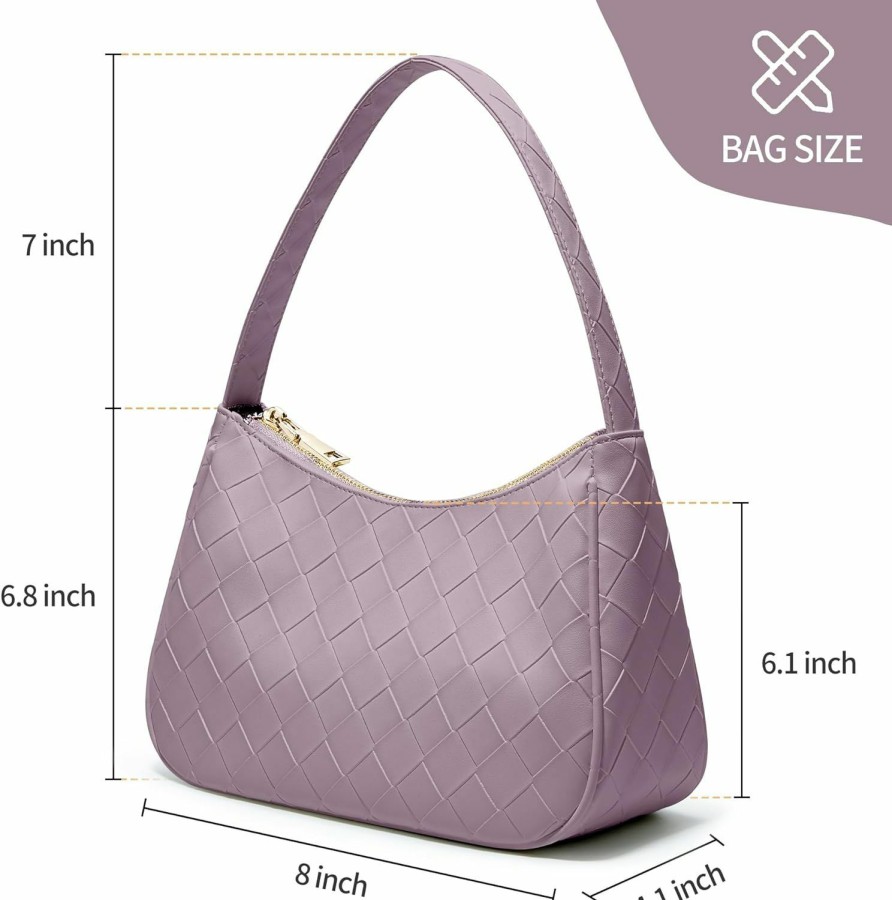 Hobo Handbags | KALIDI FANCY FOREST Shoulder Bags For Women,Cute Hobo Bag Tote Handbag Women'S Crossbody Handbags Fashion Mini Clutch Purse With Zipper Closure Casual Shopping Work Travel Purple