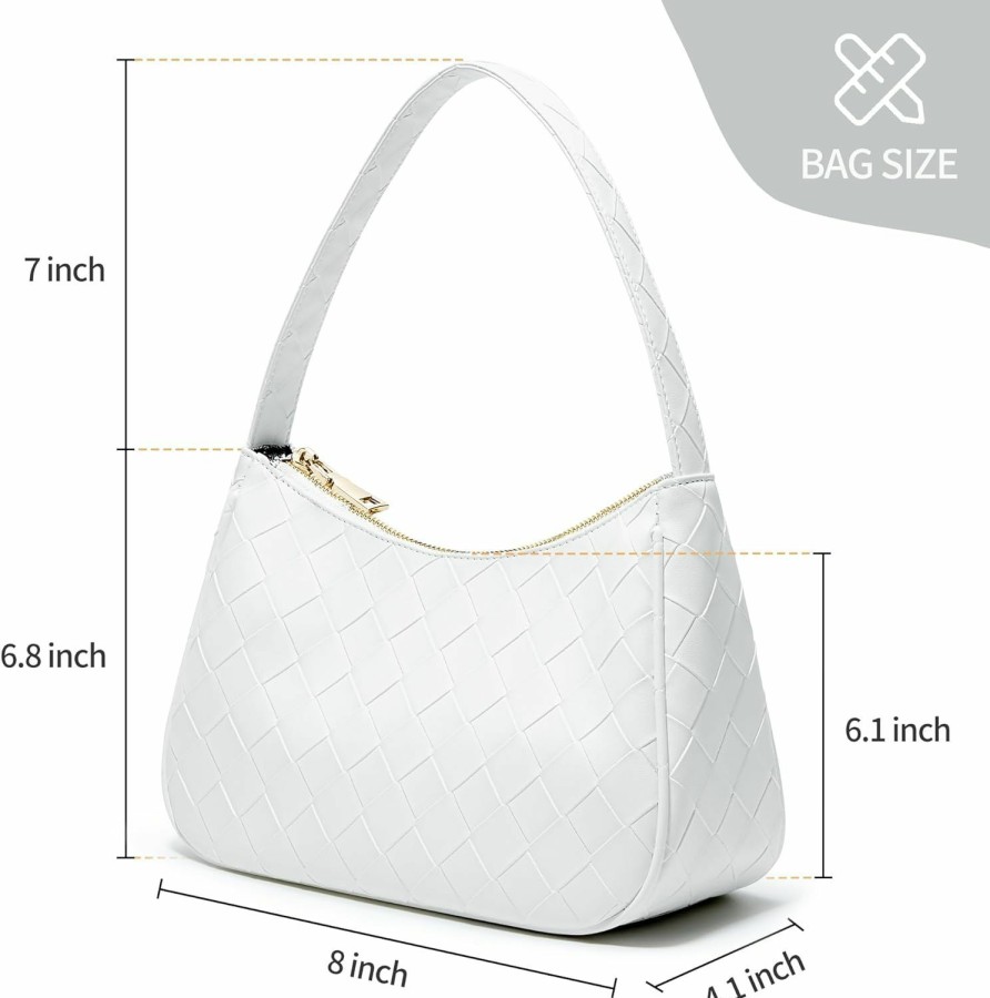 Hobo Handbags | KALIDI FANCY FOREST Shoulder Bags For Women,Cute Hobo Bag Tote Handbag Women'S Crossbody Handbags Fashion Mini Clutch Purse With Zipper Closure Casual Shopping Work Travel White