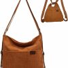 Hobo Handbags | RUNSOON Runsoon Corduroy Tote Bag Shoulder Bag Convertible Backpack Purse For Women Multi-Pocket Hobo Handbags With Zipper