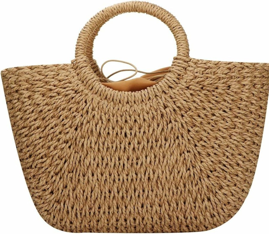 Hobo Handbags | YYW Straw Bag For Women Large Woven Bag Round Handle Ring Tote Retro Purse Hobo Summer Beach Bag