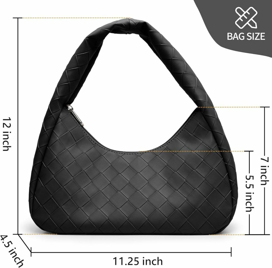 Hobo Handbags | KALIDI FANCY FOREST Shoulder Bags For Women,Cute Hobo Bag Tote Handbag Women'S Crossbody Handbags Fashion Mini Clutch Purse With Zipper Closure Casual Shopping Work Travel Black