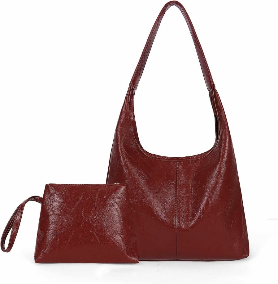 Hobo Handbags | Juoxeepy Juoxeepy Leather Tote Bag Women Hobo Handbag Faux Leather Shoulder Bag College Tote Bag Fall Purse For Work Travel