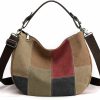 Hobo Handbags | MIDAUP Midaup Multi-Color Casual Womens Shoulder Tote Bag Canvas Hobo Handbags Crossbody Bag Color Block Purse