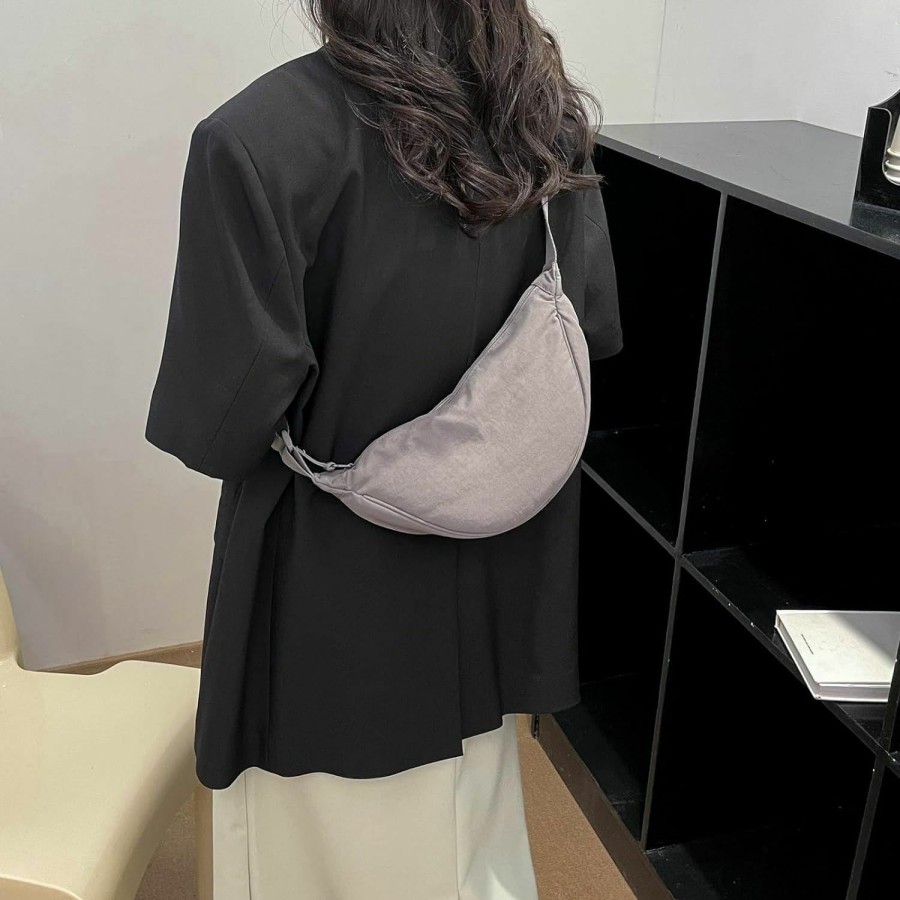 Hobo Handbags | ABOUME Aboume Crossbody Bag Nylon Crescent Hobo Sling Bag For Women Men Trendy Small Shoulder Purse Dumpling Bag